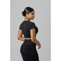 Signature Seamless Crop Top - Black
