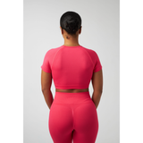 Elegant signature crop top designed for sophisticated casual wear.